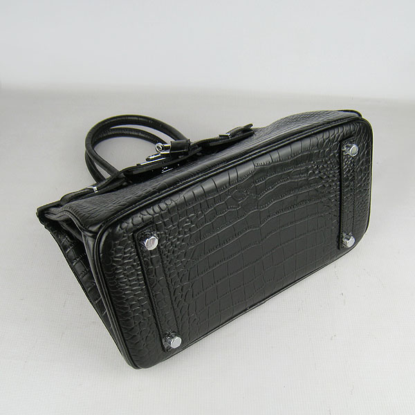 Replica Hermes Birkin 30cm Crocodile Veins Bag Black 6088 On Sale